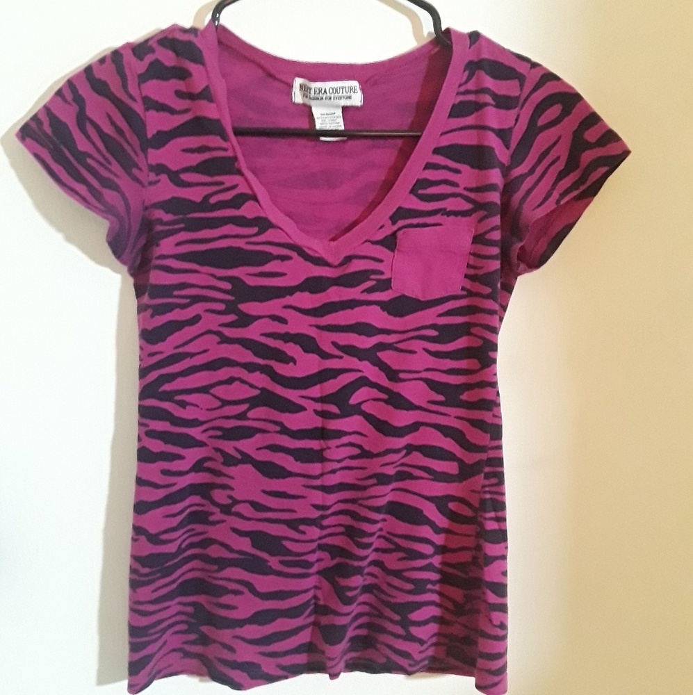 Hot Pink and Black Zebra Print Tee